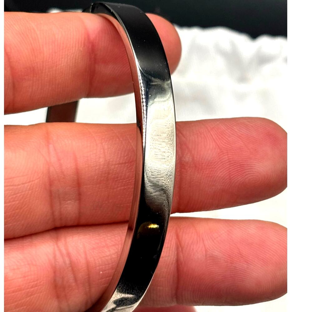 Coach Pavé C Hinged Silver Tone Bangle Women's Bracelet NIBWT - Picture 10 of 17